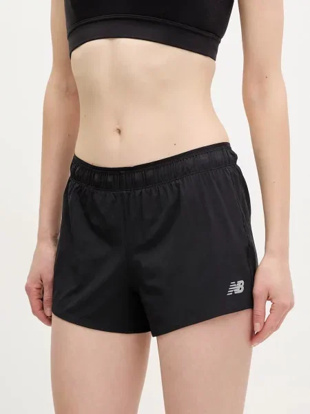 New Balance rövidnadrág futáshoz sima közepes derékmagasságú fekete