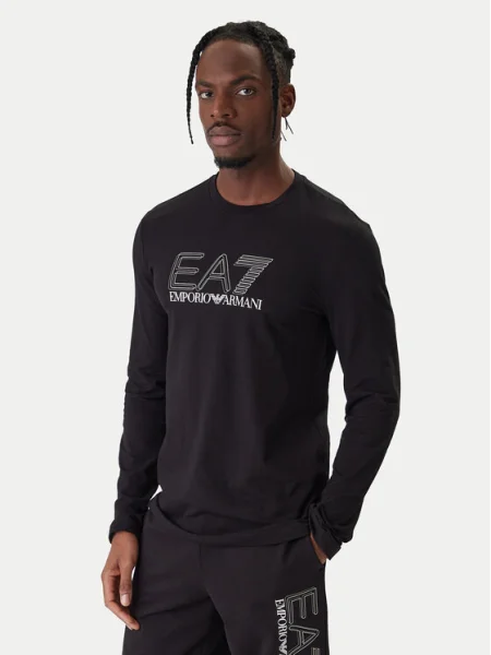 Tricou cu mânecă lungă Ea7 Emporio Armani negru