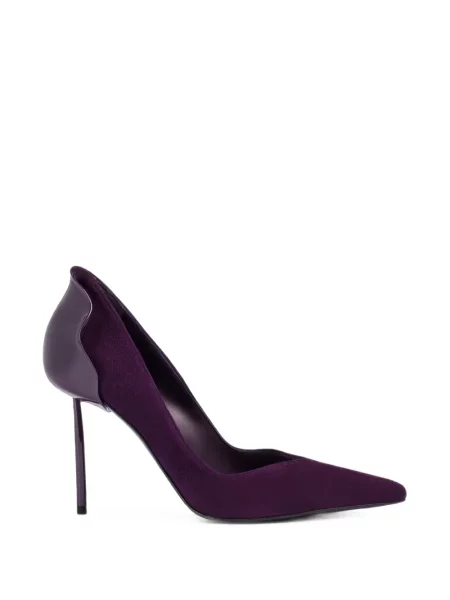 Pantofi cu toc Le Silla din piele de căprioară violet