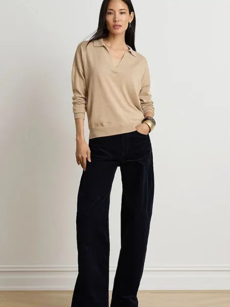 Lauren Ralph Lauren sweter z bawełną beżowy