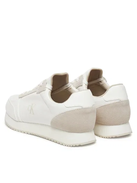 Маратонки Calvin Klein Jeans RUNNER SOCK LACEUP MG CANVAS бяло