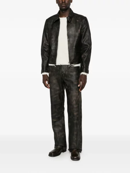 Pantaloni Won Hundred din piele negru