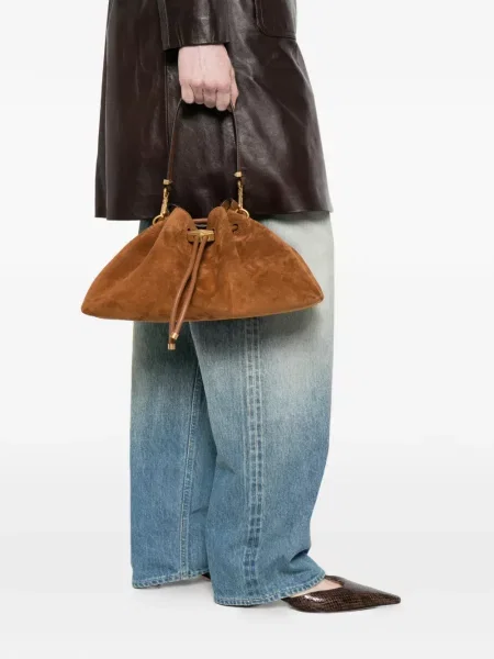Τσαντα bucket Jimmy Choo σουέτ καφέ