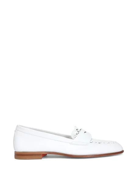 Pantofi loafer Santoni din piele alb