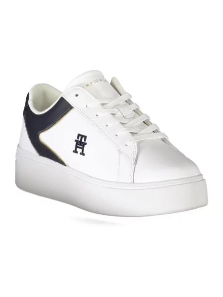 Trampki Tommy Hilfiger skórzane na platformie białe