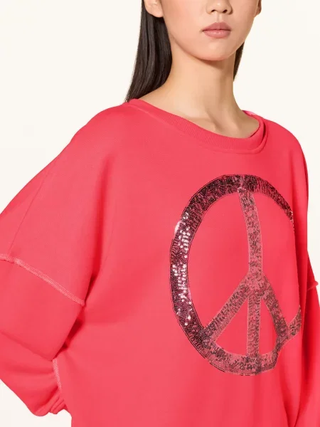 Miss Goodlife Oversized Mikiny S Flitry neonově růžová