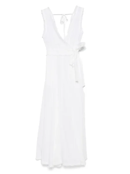 Sukienka midi Parosh z frędzli do kolan garniturowa biała