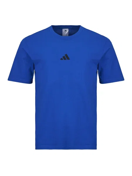 Tricou Adidas din jerseu mini cu autograf albastru