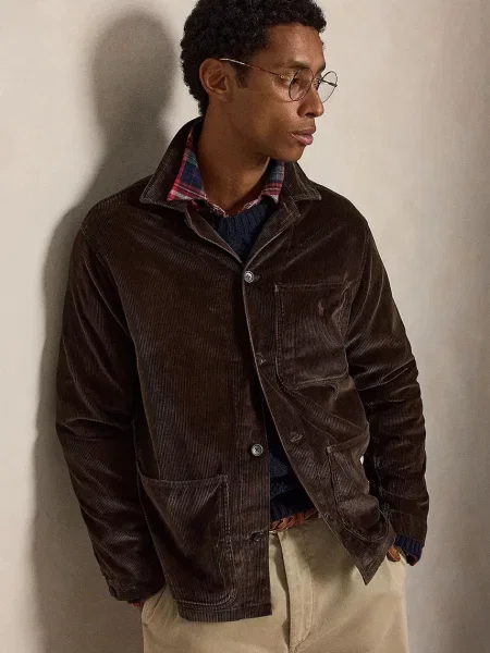 Polo Ralph Lauren košeľová bunda pánska hnedá