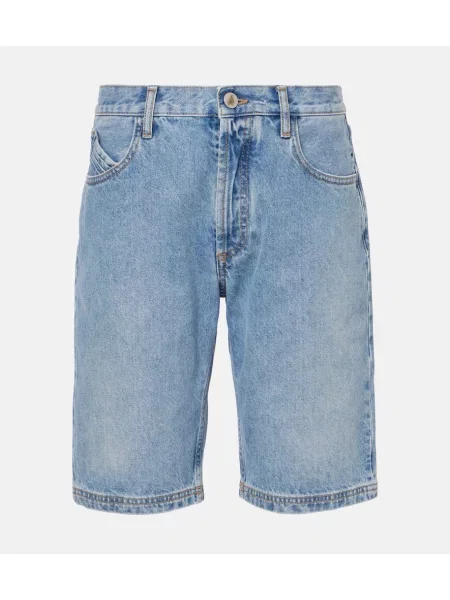 Pantaloni scurți The Attico până la genunchi albastru