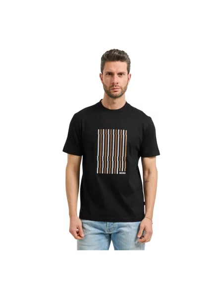 T-shirt o kroju regular fit z czystej bawełny model C-THOMPSON Boss czarna