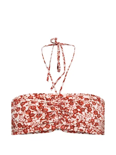 Top Isabel Marant cu model floral cu volane alb