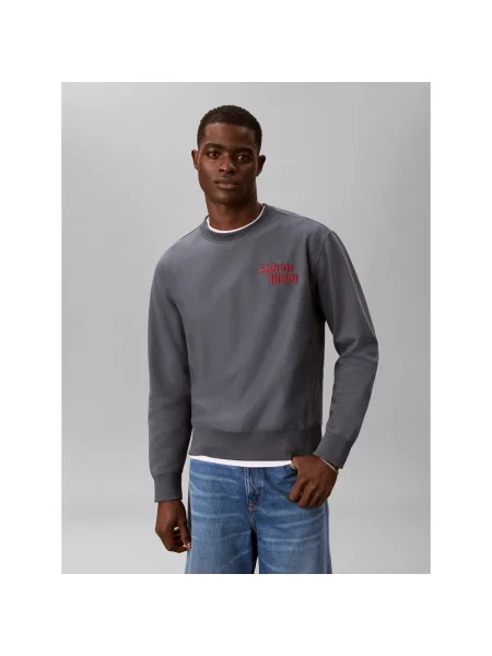 Calvin Klein Jeans Mikina modrosivá / červená sivá