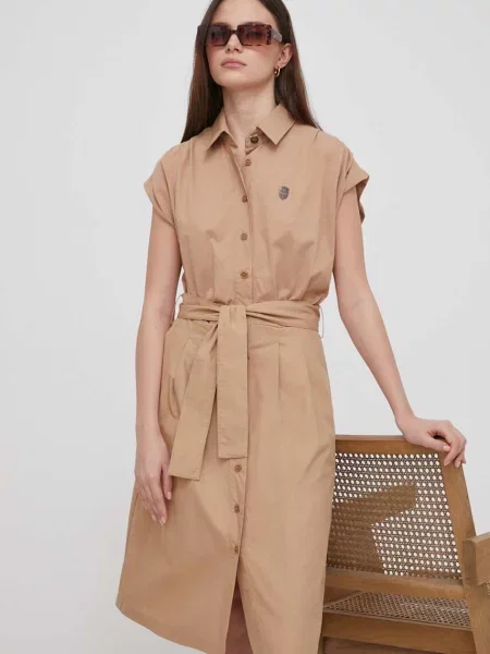 Aeronautica Militare rochie din mini evazati bej