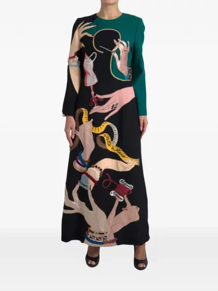 Rochie maxi Dolce & Gabbana în linie A negru