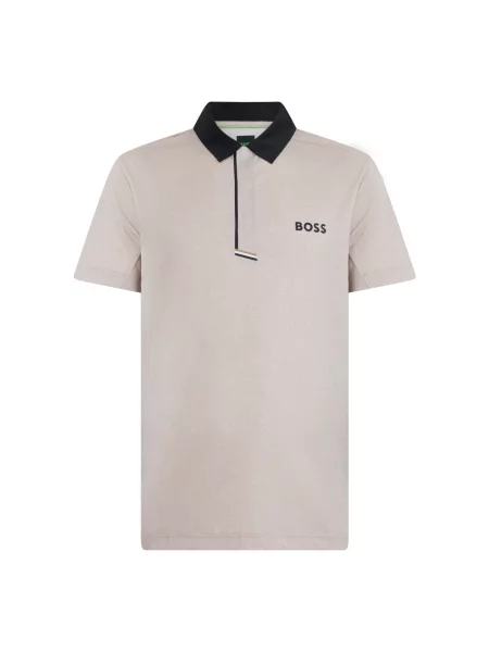 Koszulka polo Boss z logo beżowa