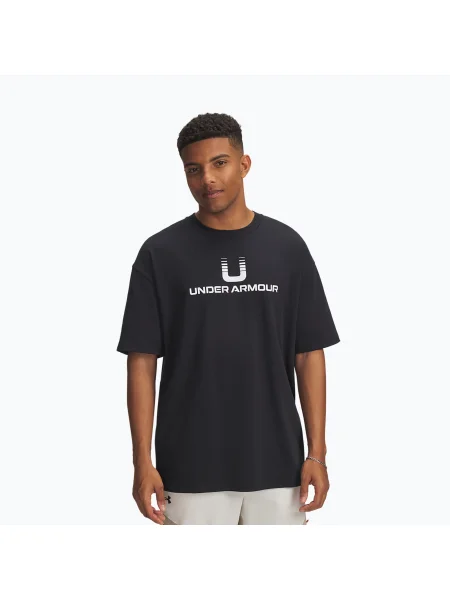 Tricou bărbați Under Armour Logo Heayweight negru/alb alb