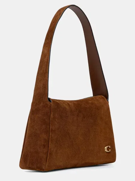 Замшева сумочка Coach Lola коричневий