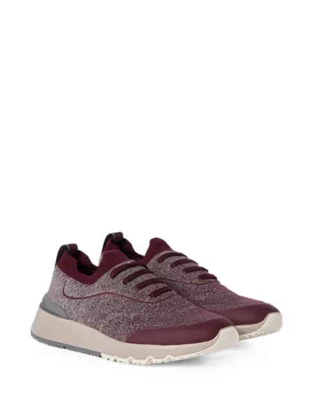 Sneakerși Brunello Cucinelli tricotate roșu