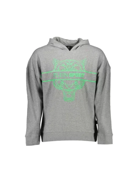 Bluza z kapturem Plein Sport z kapturem z długim rękawem szara