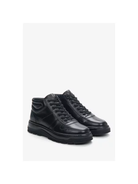 Зимові черевики шкіряні Estro чорні