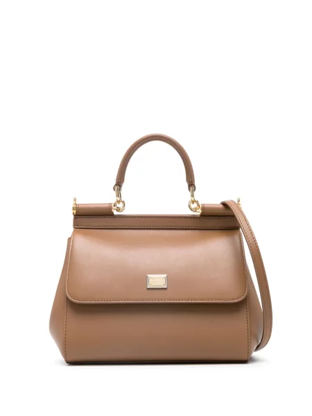 Geanta de piele Dolce & Gabbana Sicily din piele maro