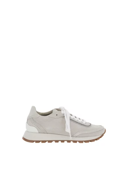 Sneakersy Brunello Cucinelli zamszowe białe