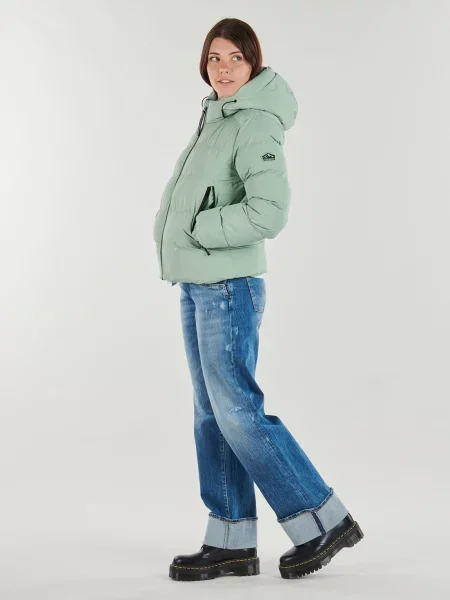Geacă cu puf Superdry cu glugă verde