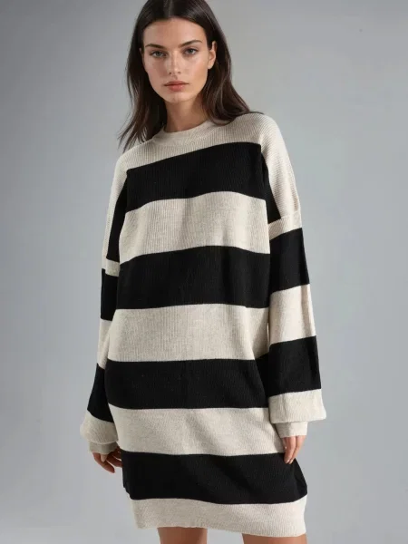 My fashion Kötött ruhák Strickkleider világos bézs