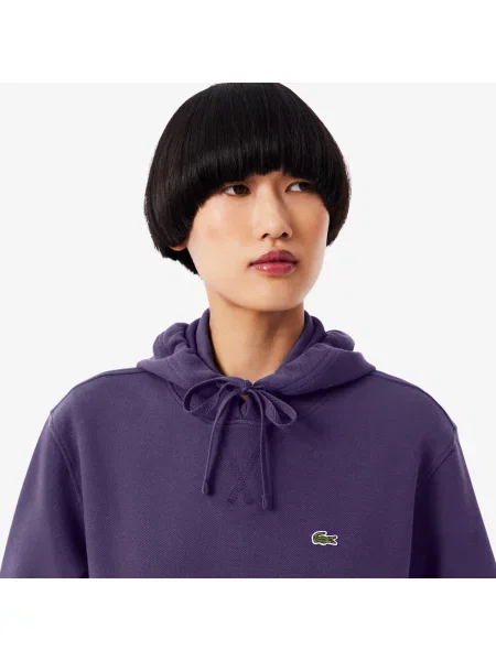 Lacoste Bluza Z Kapturem Relaxed Fit fioletowa