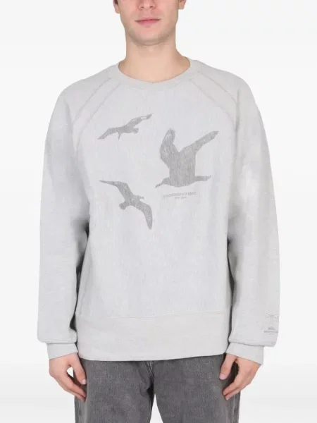 Hanorac crewneck Engineered Garments cu imagine gri