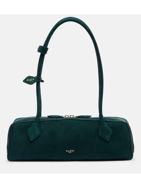 Geantă Alaïa din piele de căprioară verde