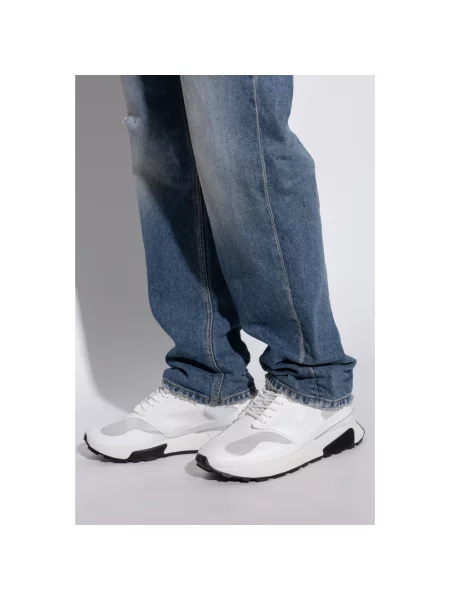 Diesel Obuwie Mężczyzna 42 EU Skóra S-Tame-D Running Sneakers biały
