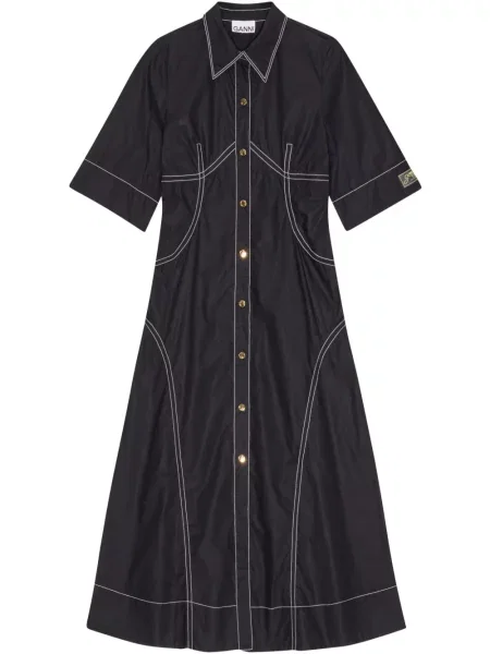 Rochie tip cămașă Ganni negru
