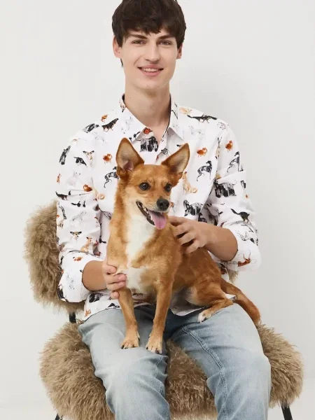 Košile Medicine regular s klasickým límcem béžová