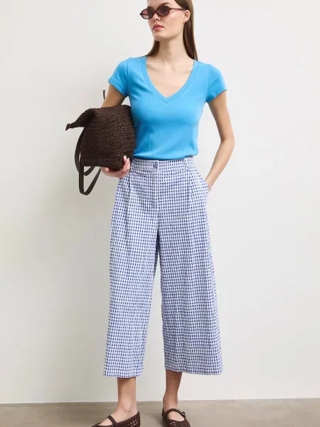 Medicine nohavice culottes dámske s viskózou modrá