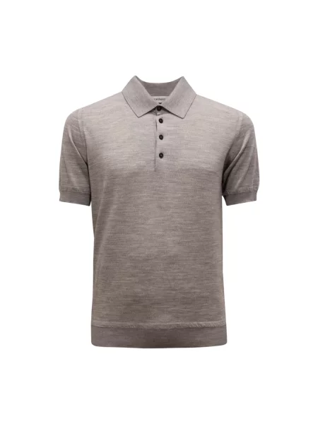 Koszulka polo Goes Botanical wełniana szara