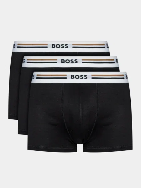 BOSS priliehavé boxerky pánske s viskózou Trunk 3P Revive čierna