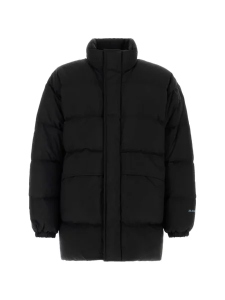 Matlasat palton Jil Sander negru
