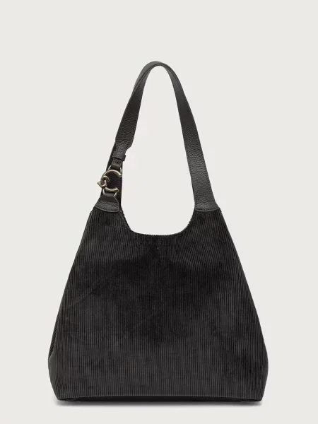 Coccinelle geantă shopper pentru femei din catifea reiată verde