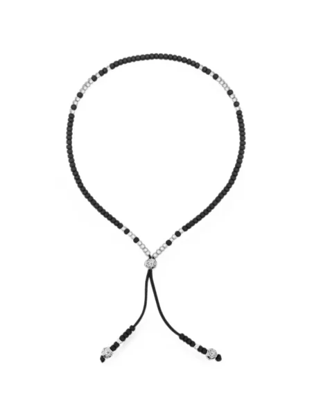 Brăţară Nialaya Jewelry cu mărgele cu cordon negru