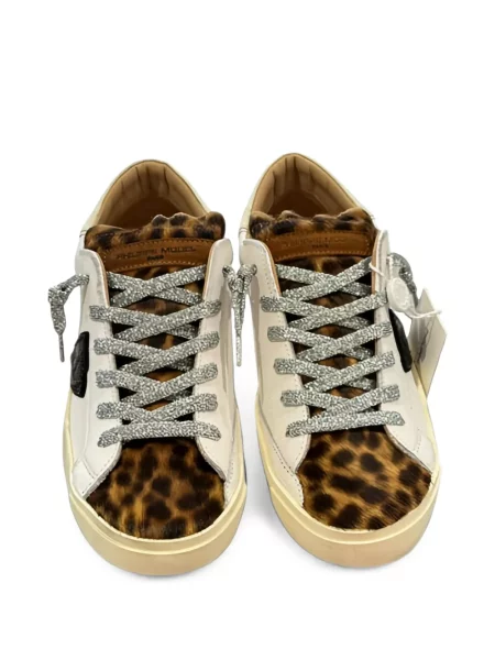 Sneakerși Philippe Model Paris cu imagine cu model leopard alb