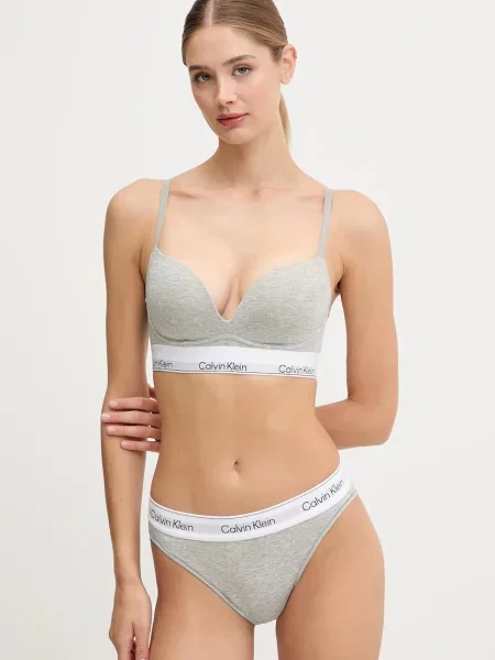 Calvin Klein Underwear podprsenka plunge s bavlnou biela