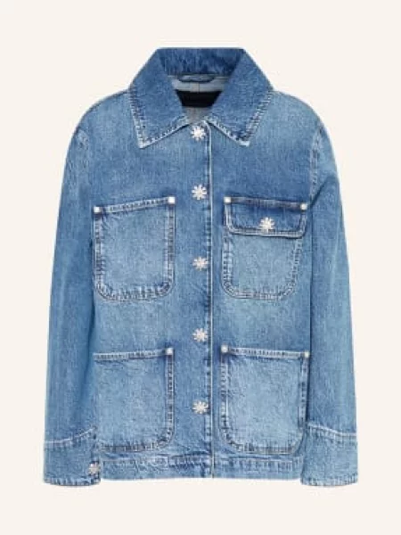 Allsaints Kurtka Dżinsowa Bex Z Kamieniami Ozdobnymi blau niebieska