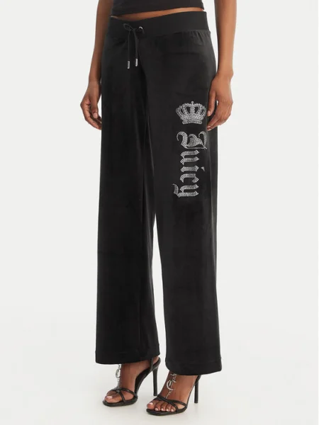 Juicy Couture Pantaloni trening Gothic Crown Straight Leg negru
