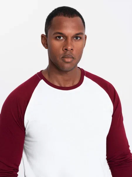 Majica z dolgimi rokavi Ombre raglan rokav bela