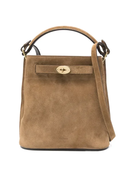 Geantă bucket Mulberry din piele de căprioară maro