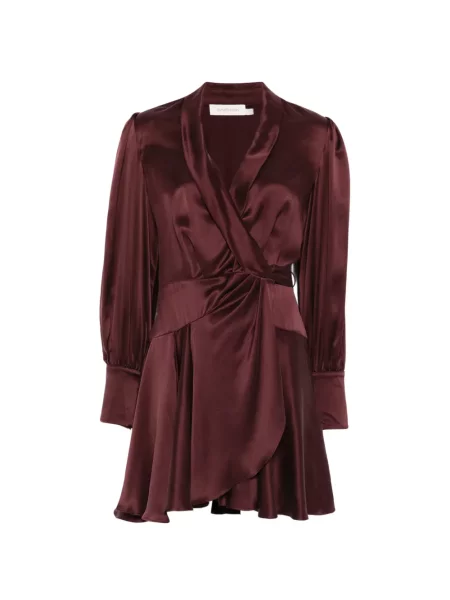 Rochie mini Zimmermann drapată plic de costum roșu