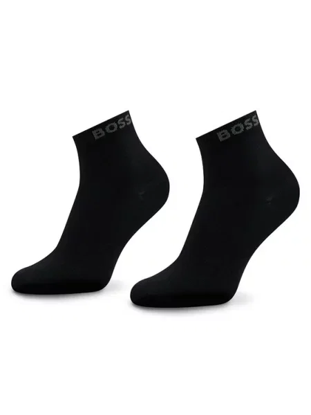 Krótkie skarpety z detalami z logo w zestawie 2 szt. Hugo Boss czarne