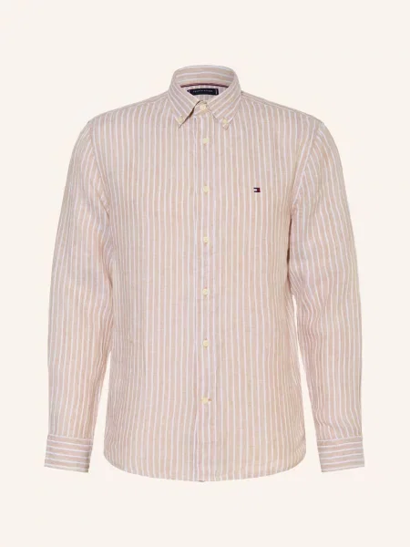 Tommy Hilfiger Koszula Lniana Regular Fit beige beżowa